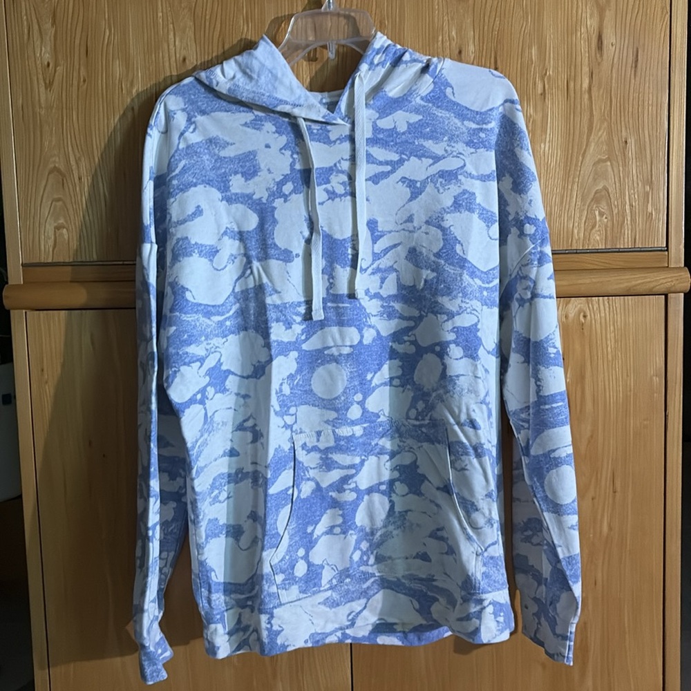 Open Edit comfy light blue and white hoodie